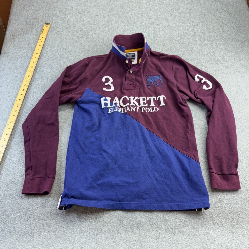 Hackett London Elephant Polo Rugby Shirt Long Sleeve‎ Size Large Tailored Fit